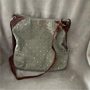 Red by Marc Ecko Studded Canvas Crossbody Bag